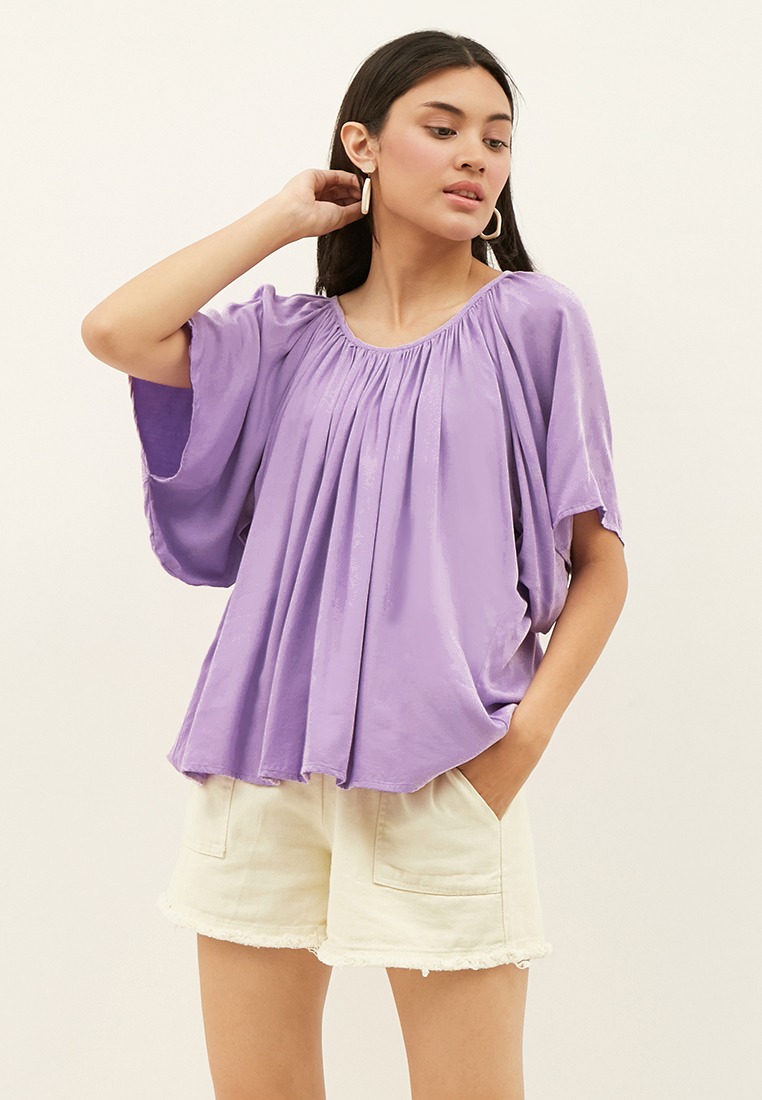 Scali Puff Sleeve Blouse in Lilac - NOON&AFTER